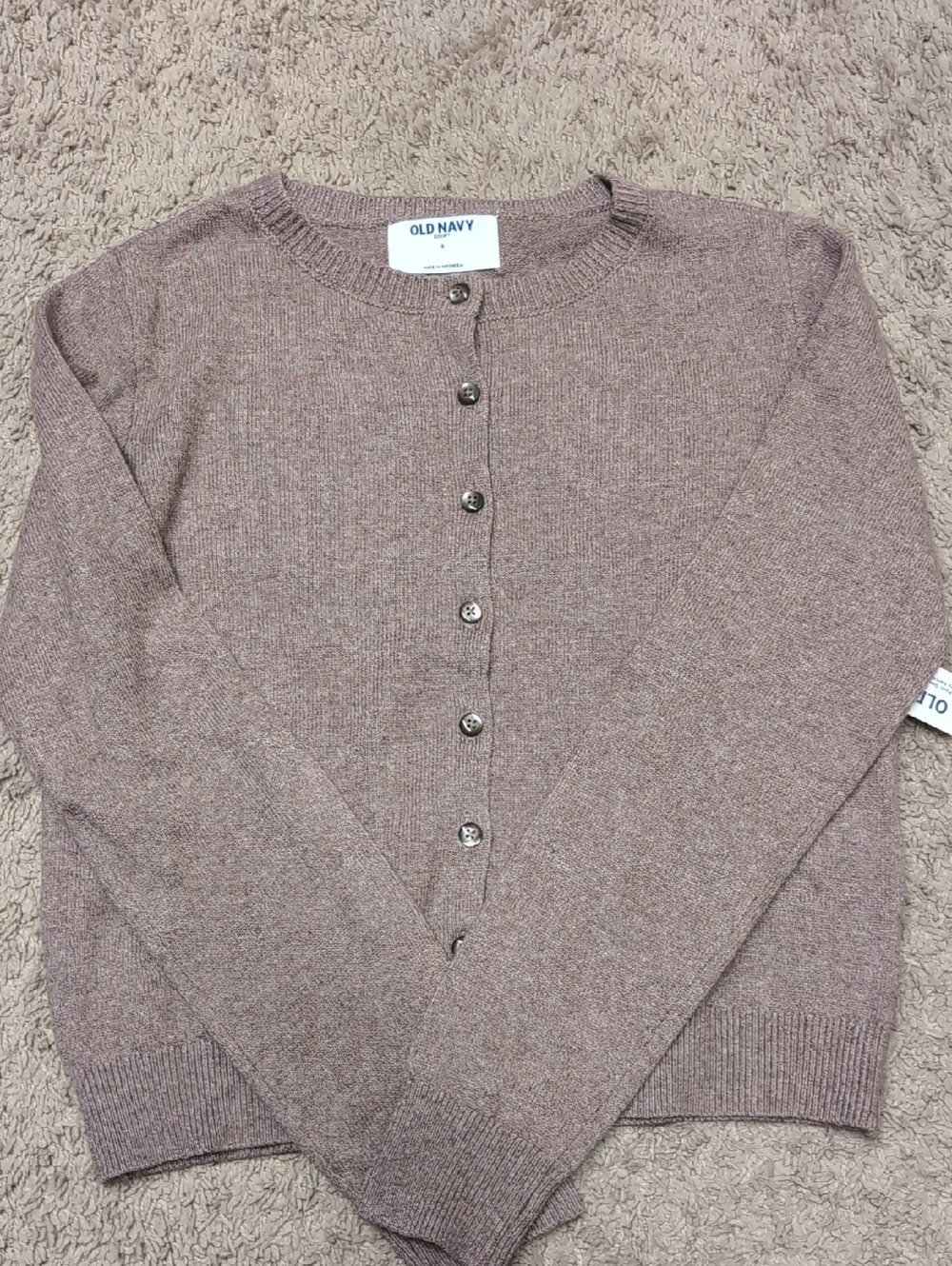 NWT Old Navy Button Down Soft Cardigan Tan/Brown Sz Small - Picture 2 of 8